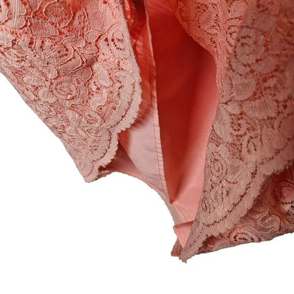 CeCe By Cynthia Steffe Pink Lace Dress Lined Short Sleeve NO Pockets Size 6 - Picture 7 of 10